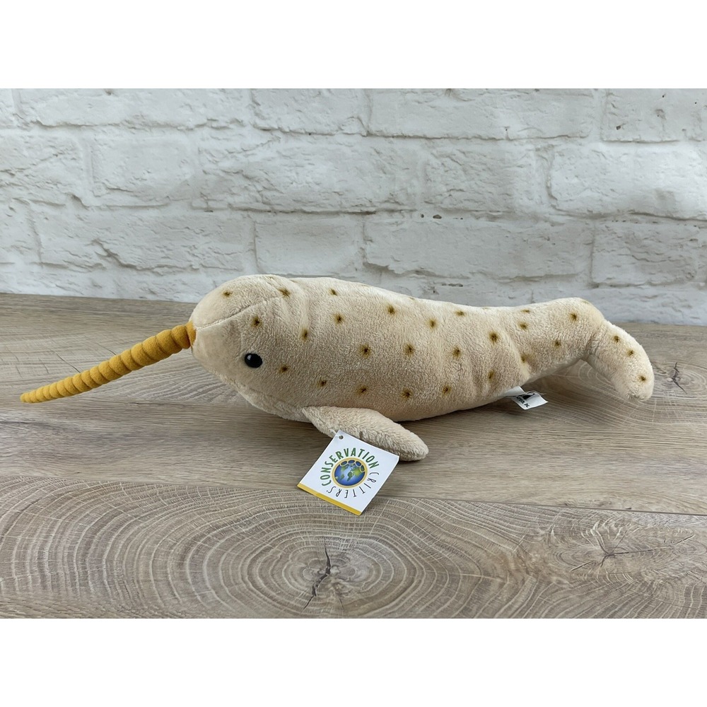 Realistic Narwhal Plush Wildlife Artists Approx 20" Long Stuffed Animal Toy